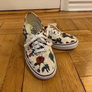 Vans Rose Floral Authentic Sneakers Size 8.0 Womens